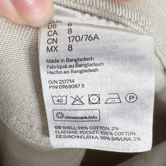 Divided by H&M Tan Khaki Wide Leg Denim Pants Jeans High Waisted Size 8 - Picture 6 of 6